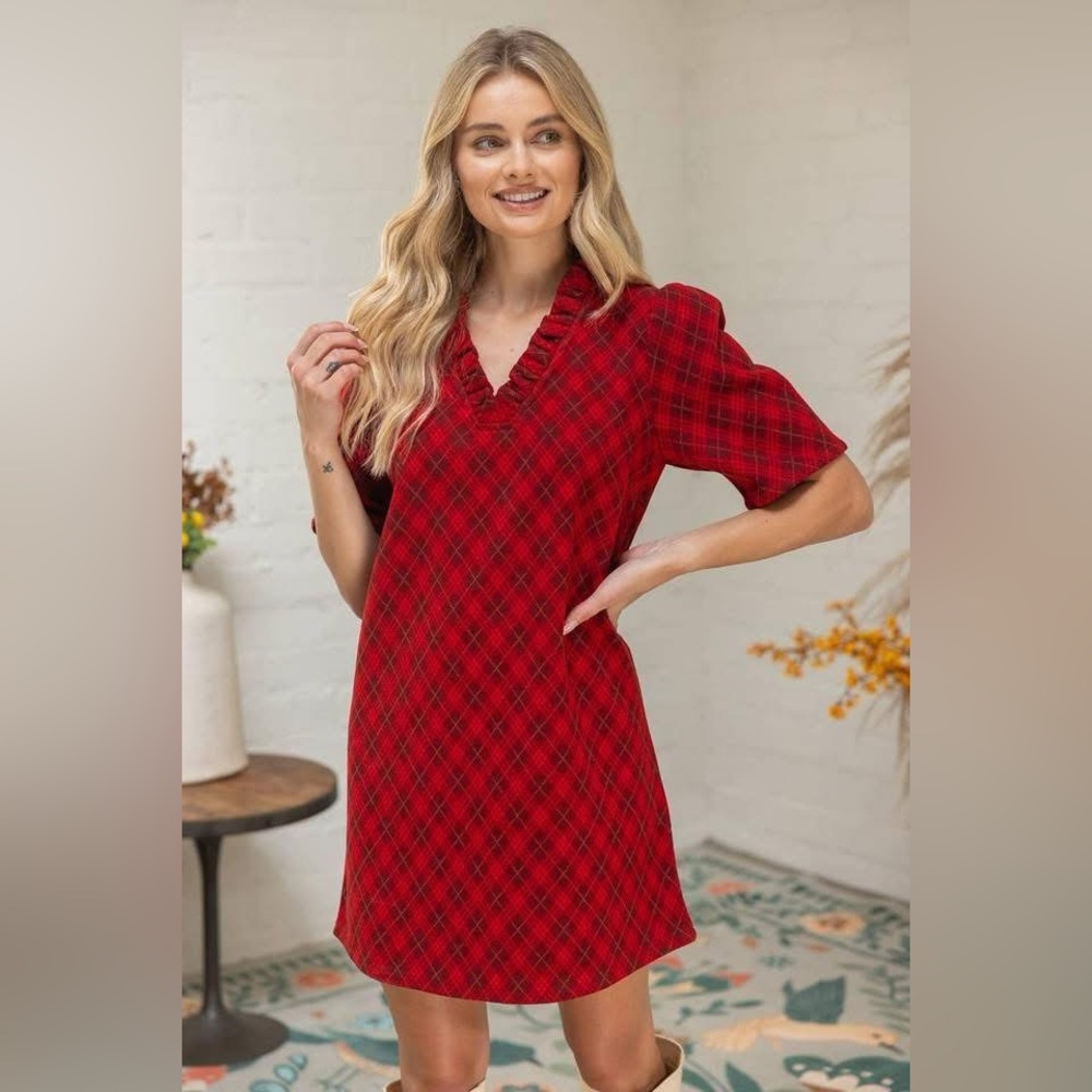 Cambridge Plaid Dress sz L (12/14) NWT